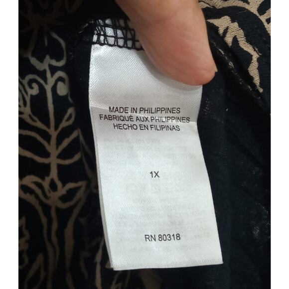 Lucky Brand Women's Shirt Black Boho Festival Hippie Tunic Size 1XL - Picture 9 of 10